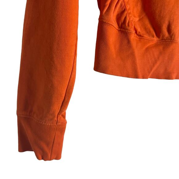 Athleta Women's Sundown Puckered Crewneck Orange Pullover Sweatshirt XS - Picture 9 of 11